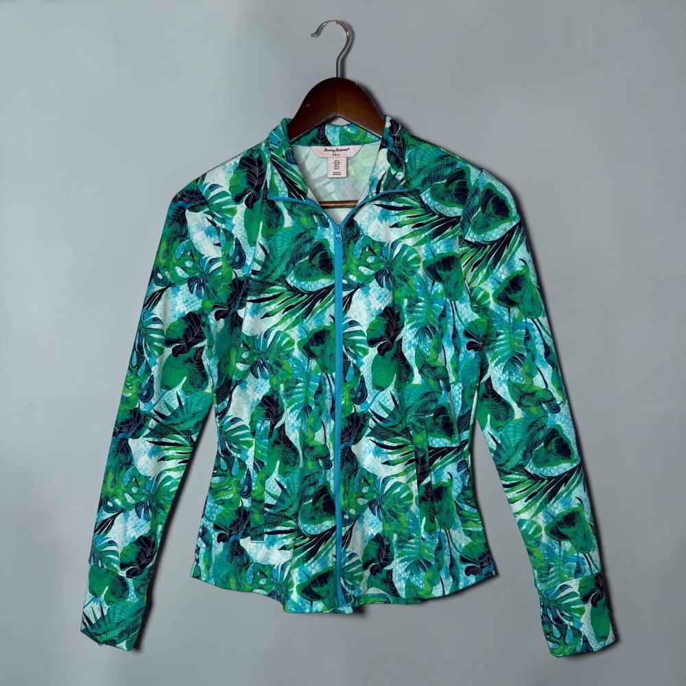 Tommy Bahama Golf Azure Lagoon Long Sleeve UPF Full Zip Jacket size Small